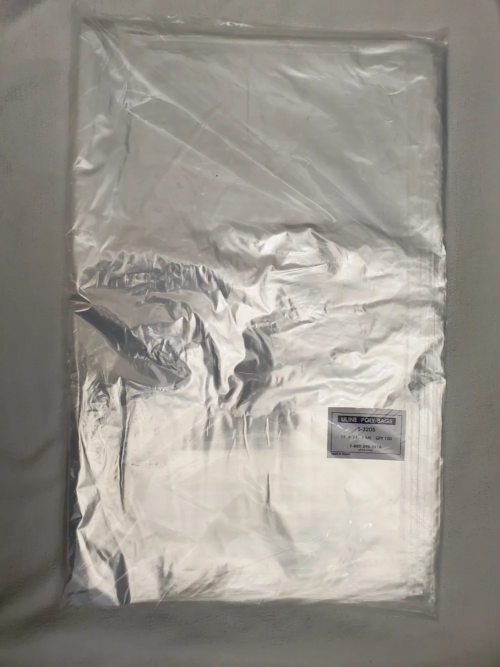 Uline Clear Poly Bags S-3205 18 x 24 (100 Pack)